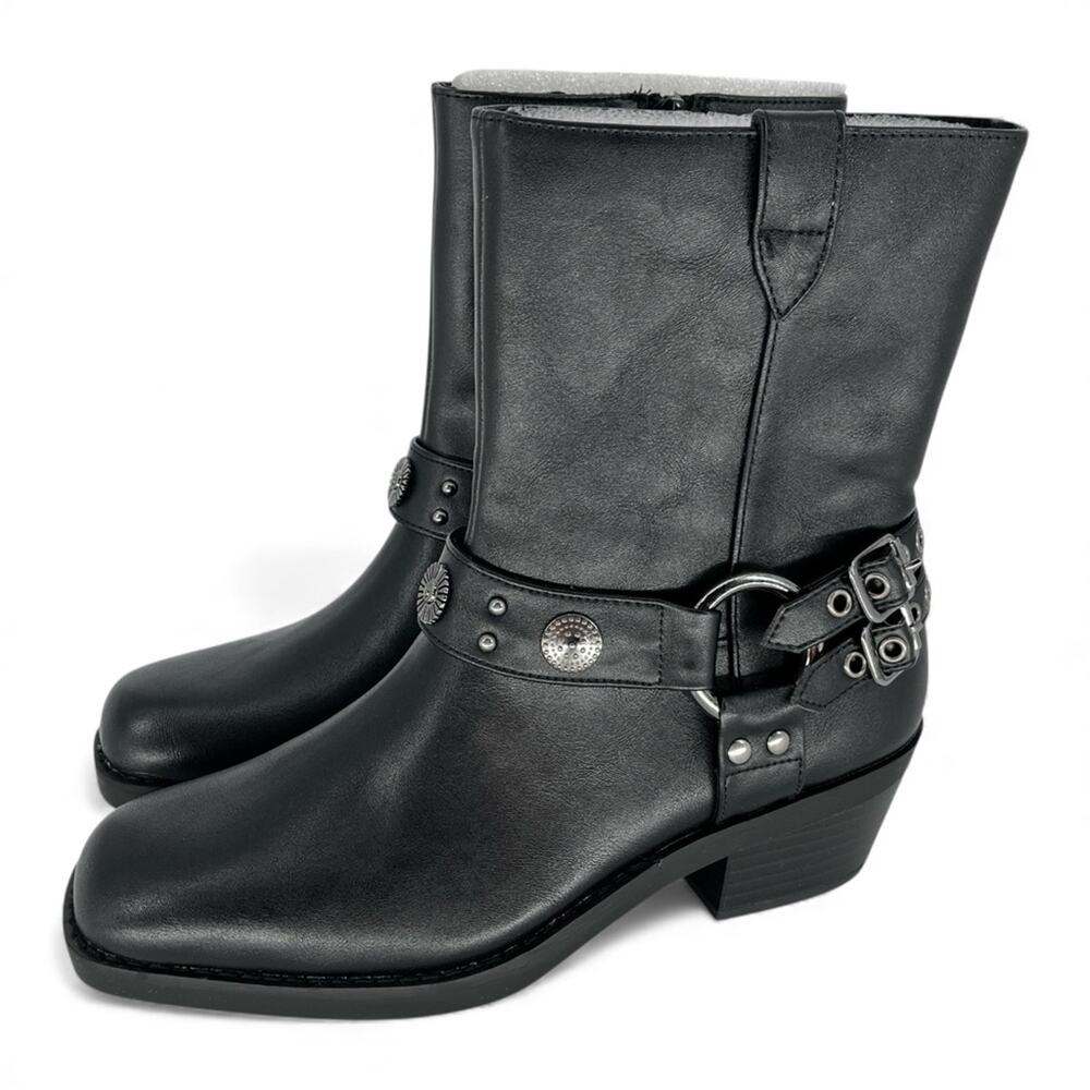 Wild Pair Sherri Harness Moto booties black - 6 - Picture 2 of 13